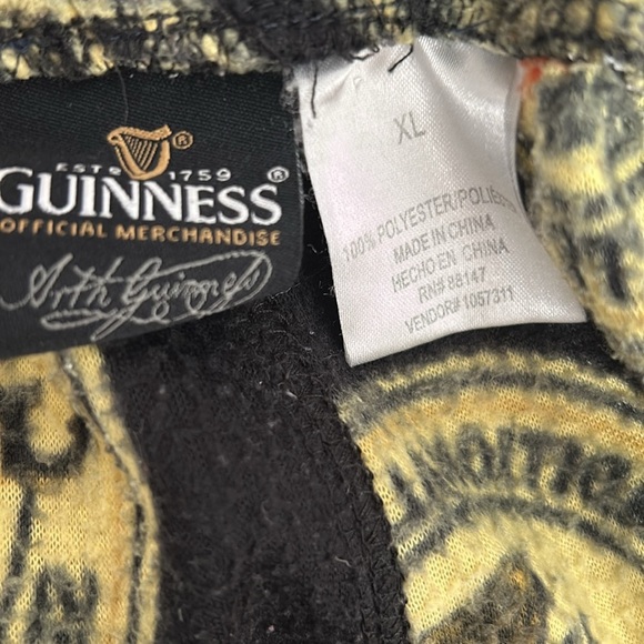 Guinness Logo flannel pajama Pants Black yellow size XL Lounge Drawstring pants - Picture 6 of 6